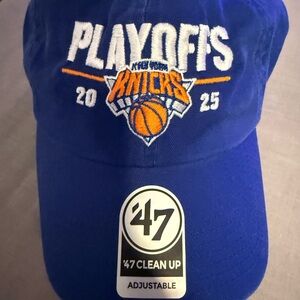 47 Blue Knicks Playoffs Adjustable Hat